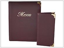 Папки из искусственной кожи с тиснением Меню золотом